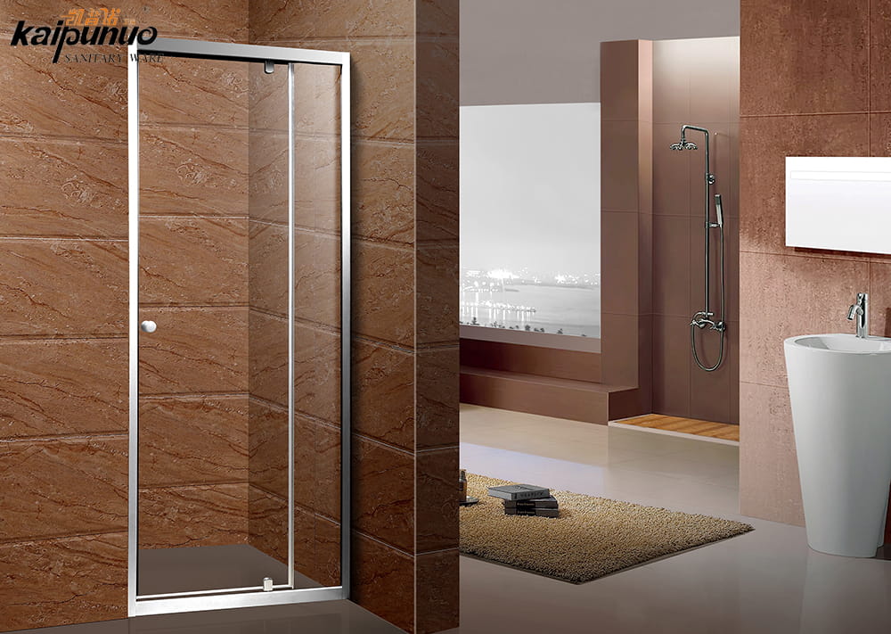 Phòng tắm nóng giá rẻ khung nhôm chrome cửa tắm cửa kính có bản lề
